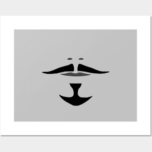 Gray and Black Aramis Musketeer Mustache and Goatee Posters and Art